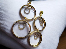 Load image into Gallery viewer, Gold Metal Multi Hoop Clip On Earrings 4.5 inch
