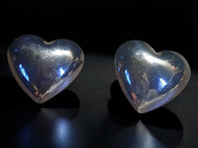 Load image into Gallery viewer, Large silver metal heart earrings pierced ears
