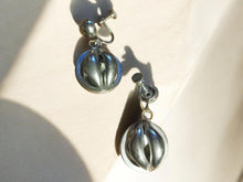 Load image into Gallery viewer, 1970s era Abstract ball Utilitarian style Clip On dangle Earrings

