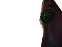 Load image into Gallery viewer, Vintage Handmade Sequin Bead button Clip On Earrings 1980s

