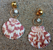 Load image into Gallery viewer, Handmade Authentic Shell Clip On Earrings Beach Boho Style
