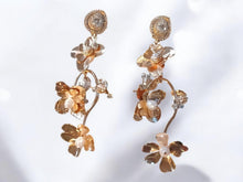 Load image into Gallery viewer, Handmade Abstract Glam Long Flower Clip On Earrings 5 inch
