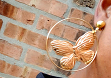 Load image into Gallery viewer, Handmade Butterfly hoop Clip On Earrings
