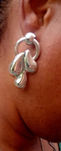 Load image into Gallery viewer, Modern art deco metal earrings Pierced ears
