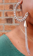 Load image into Gallery viewer, Handmade chunky chain hoops pierced ears
