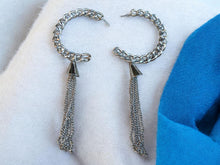 Load image into Gallery viewer, Handmade chunky chain hoops pierced ears
