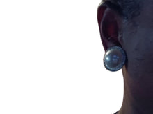 Load image into Gallery viewer, Large Classic Pearl Stud and rhinestone Clip On Earrings silver
