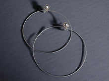 Load image into Gallery viewer, Giant super thin silver Metal Hoop Clip On Earrings 5 inch handmade
