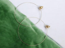 Load image into Gallery viewer, Giant super thin gold Metal Hoop Clip On Earrings 5 inch handmade
