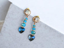 Load image into Gallery viewer, Small handmade crystal Heart Clip On Earrings
