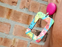 Load image into Gallery viewer, Wooden Pop Art graffiti On Earrings
