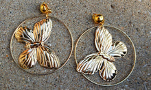 Load image into Gallery viewer, Handmade Butterfly hoop Clip On Earrings
