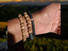 Load image into Gallery viewer, Mens wood bead layering Bracelet Set of 3
