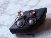 Load image into Gallery viewer, Rhinestone and faux Pearl  Clip On Earrings
