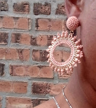 Load image into Gallery viewer, Glam Boho Beaded Hoop Clip On Earrings
