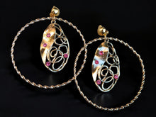 Load image into Gallery viewer, Abstract gold Metal Hoop Clip On Earrings
