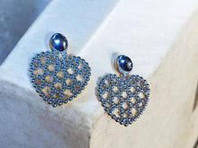 Load image into Gallery viewer, Acrylic beaded Heart  Clip On Earrings Silver
