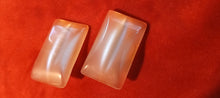 Load image into Gallery viewer, Vintage large bakelite rectangle Stud Clip On Earrings vintage 1970s
