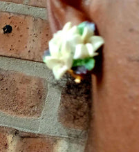 Load image into Gallery viewer, Vintage Flower Stud Clip On Earrings 1950s marked made in england

