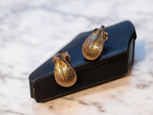 Load image into Gallery viewer, 1960s era organic fruit Clip On stud Earrings brushed gold
