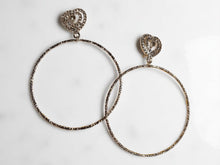 Load image into Gallery viewer, Rhinestone Clip On Hoop Earrings silver
