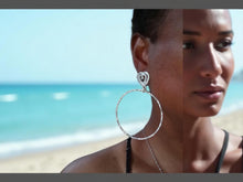 Load image into Gallery viewer, Rhinestone Clip On Hoop Earrings silver
