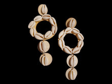 Load image into Gallery viewer, Handmade Clip On abstract Cowrie Shell Earrings
