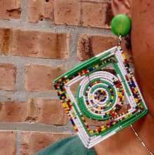 Load image into Gallery viewer, Handmade Maasai Beads Large African Hoop Earrings Clip on extra large 4.5 inch
