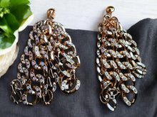 Load image into Gallery viewer, Giant multi strand handmade Acrylic Chain Clip On Earrings
