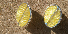 Load image into Gallery viewer, Vintage acrylic abstract Lemon Slice Pop Art Acrylic  Earrings Clip on
