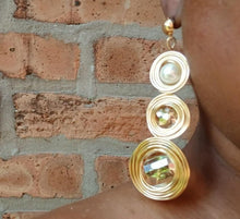 Load image into Gallery viewer, Large Abstract Handmade  Faux Pearl Clip On Earrings
