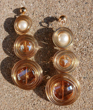 Load image into Gallery viewer, Large Abstract Handmade  Faux Pearl Clip On Earrings
