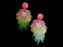 Load image into Gallery viewer, Clip on Conquering Lion Wooden Earrings
