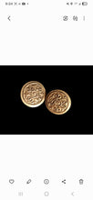Load image into Gallery viewer, Vintage Gold Button Clip On Earrings 1980s
