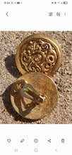 Load image into Gallery viewer, Vintage Gold Button Clip On Earrings 1980s
