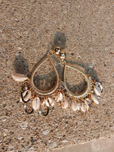 Load image into Gallery viewer, Handmade  Hoop and Cowrie Shell Clip On Earrings
