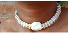 Load image into Gallery viewer, Rare Vintage Les Bernard Paris Milk glass and mixed metals chocker. 1970s rare
