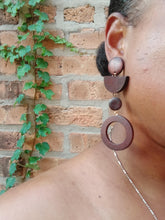 Load image into Gallery viewer, Handmade Wooden minimalist Clip On Earrings
