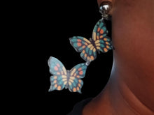 Load image into Gallery viewer, Handmade wooden Butterfly Clip On Earrings
