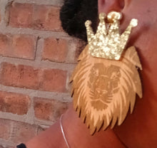 Load image into Gallery viewer, Handmade Conquering Lion Clip on Earrings
