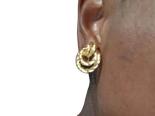 Load image into Gallery viewer, Vintage gold classy knot clip on earrings
