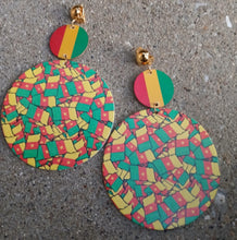 Load image into Gallery viewer, Handmade Cameroon African flag Clip on Earrings
