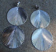 Load image into Gallery viewer, Extra large Hammered Metal Disc Clip On Earrings silver
