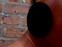 Load image into Gallery viewer, Handmade Minimalist Large Black acrylic Disc Earrings Clip on giant 4 inch

