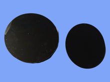 Load image into Gallery viewer, Handmade Minimalist Large Black acrylic Disc Earrings Clip on giant 4 inch
