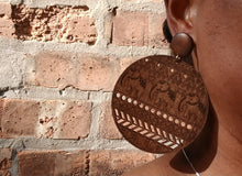 Load image into Gallery viewer, Large Lucky African elephant Wooden Clip on Earrings
