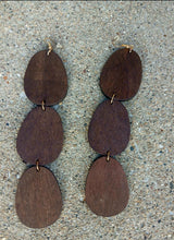 Load image into Gallery viewer, Extra large Handmade Natural Wood Geometric Earrings (pierced ears) 5 inches
