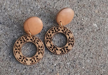 Load image into Gallery viewer, Handmade Small Wooden Hoop Clip On Earrings
