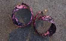Load image into Gallery viewer, Vintage Handmade paint splatter abstract hoops pierced ears
