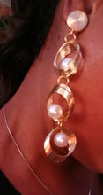 Load image into Gallery viewer, Handmade Faux Pearl spiral multi Hoop Clip On Earrings
